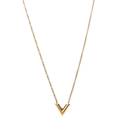 Louis Vuitton Essential V Necklace Gold 1 of 5