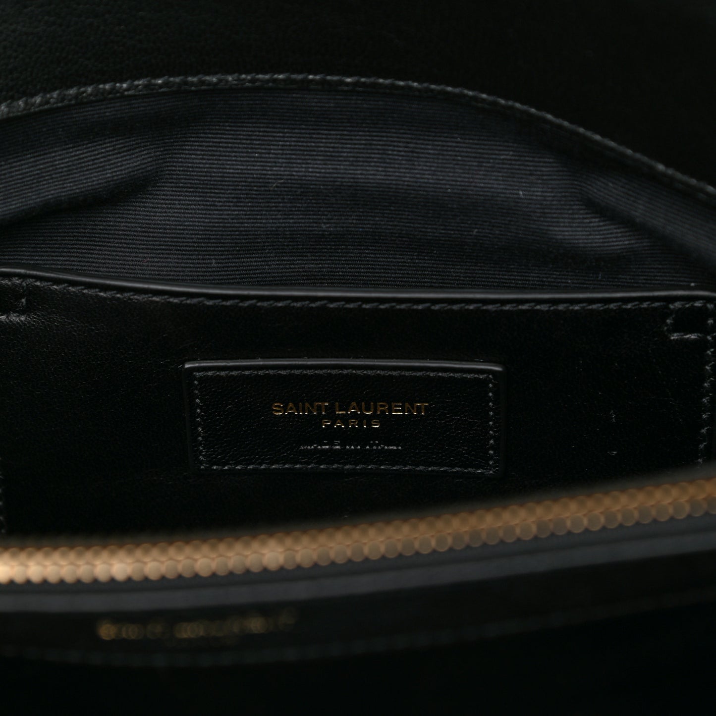 Sheepskin Matelasse Chevron Monogram Large College Satchel Black