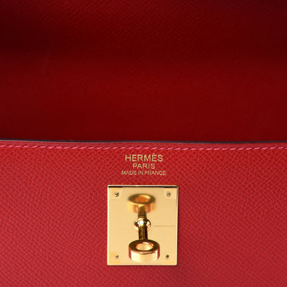 Hermes Epsom Kelly Sellier 32 Rouge Casaque 8 of 11