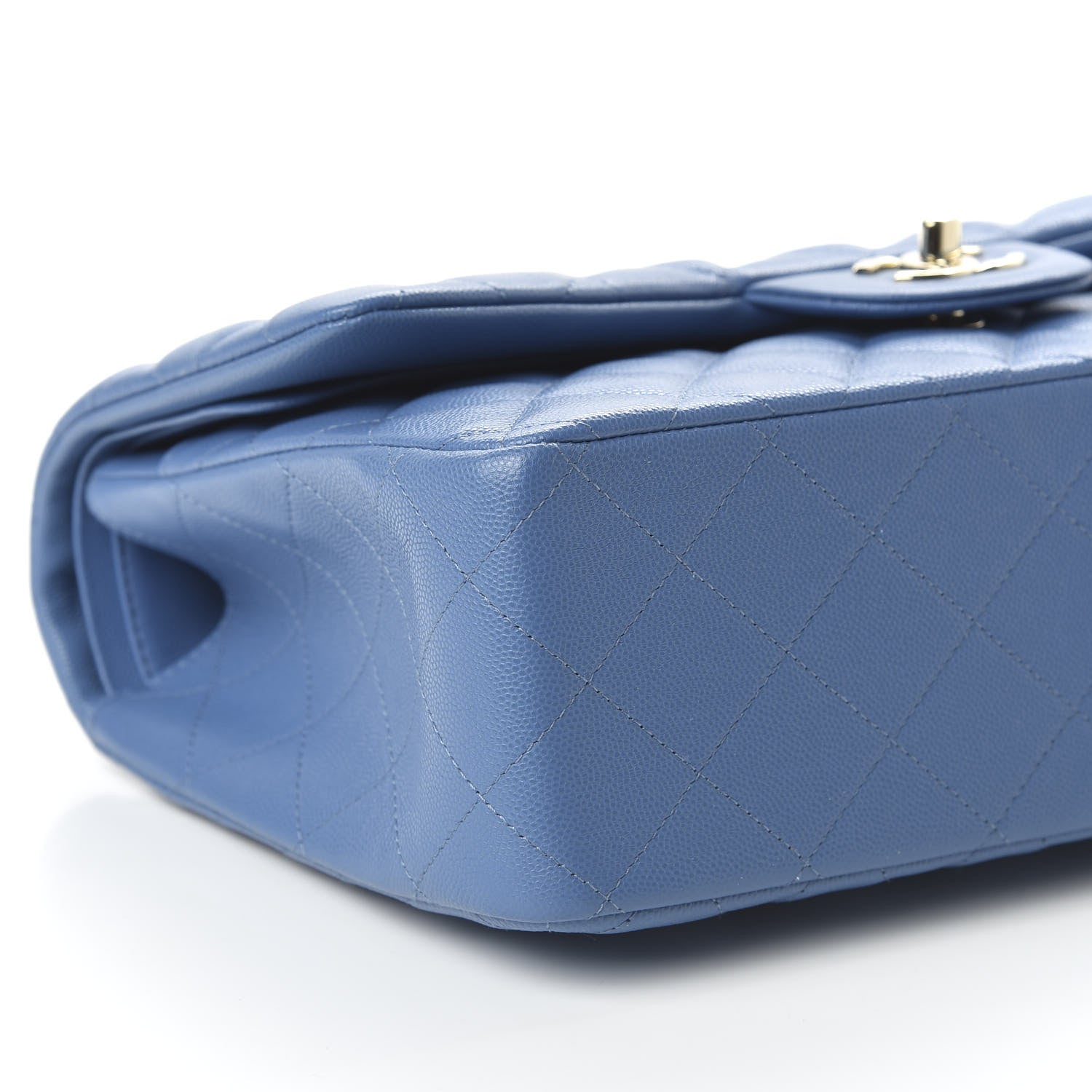 Chanel Caviar Quilted Jumbo Double Flap Blue 6 of 10