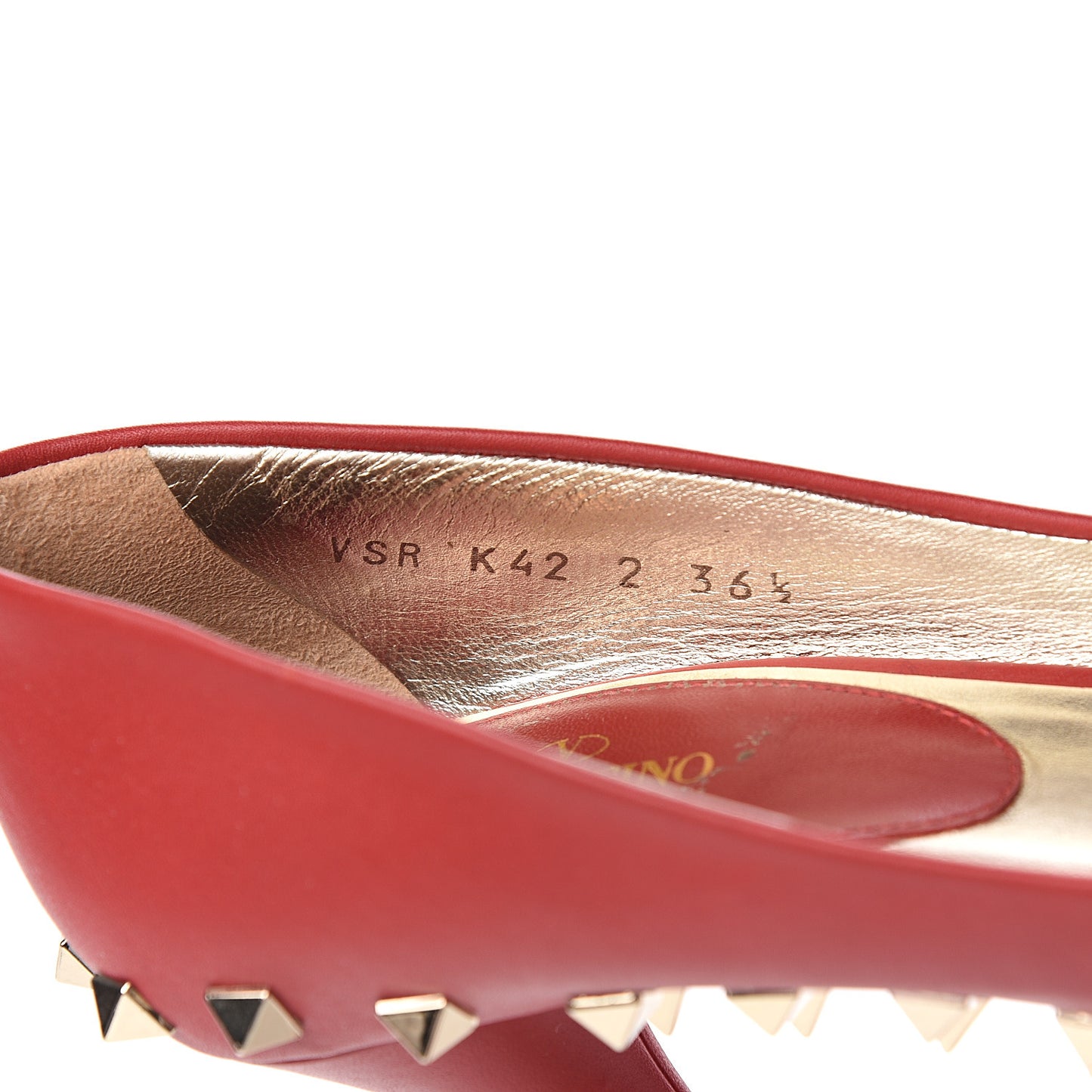 Nappa Rockstud Jaw Stud 100mm Pumps 36.5 Rosso Valentino