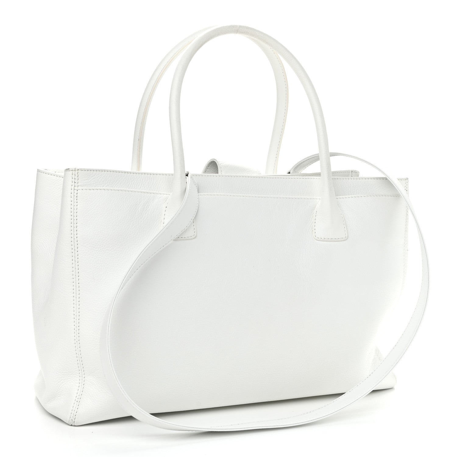 Chanel Calfskin Cerf Executive Shopper Tote White 3 of 12
