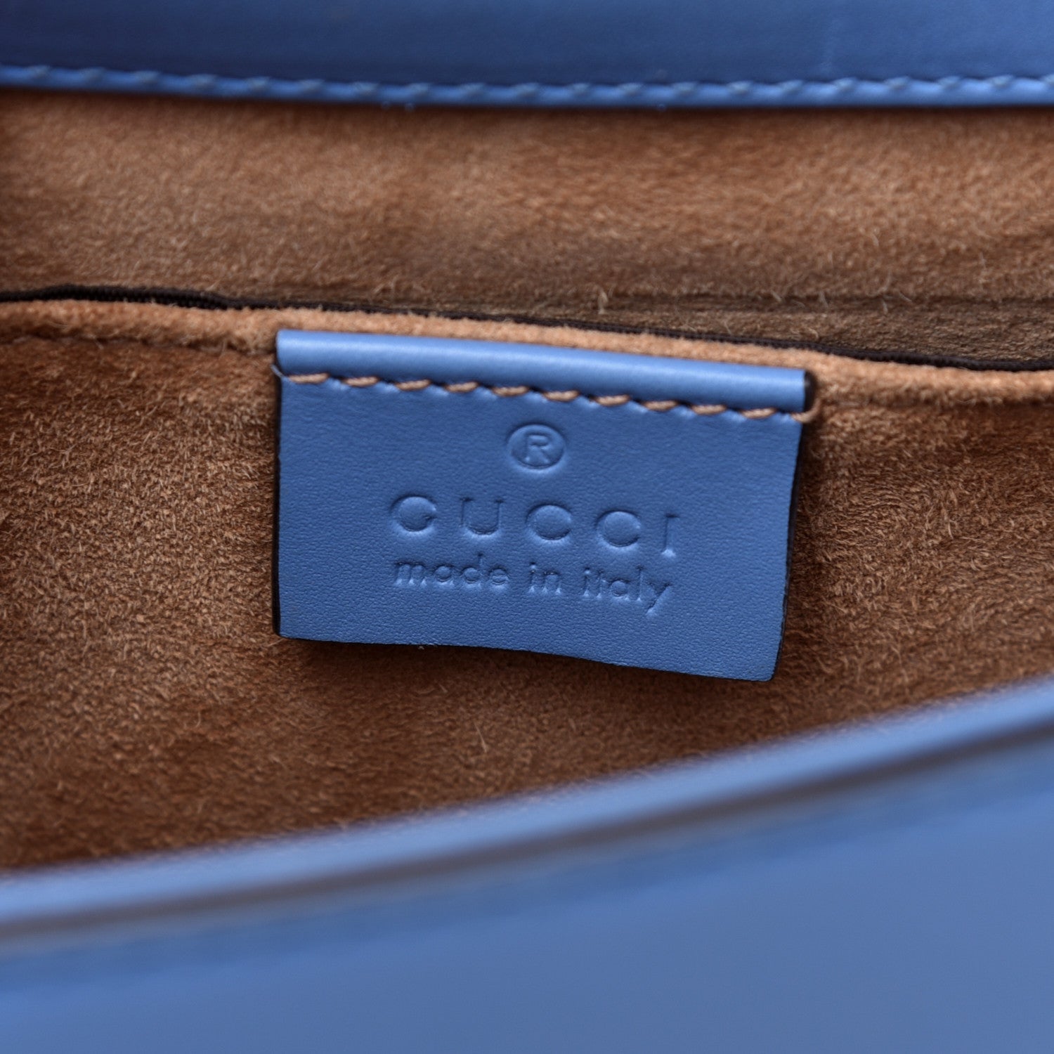 Gucci Calfskin Mini Sylvie Chain Shoulder Bag Clear Sky Blue 8 of 10
