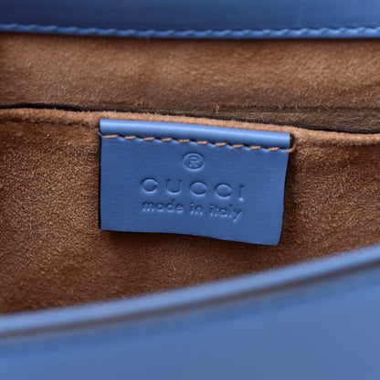 Gucci Calfskin Mini Sylvie Chain Shoulder Bag Clear Sky Blue 8 of 10