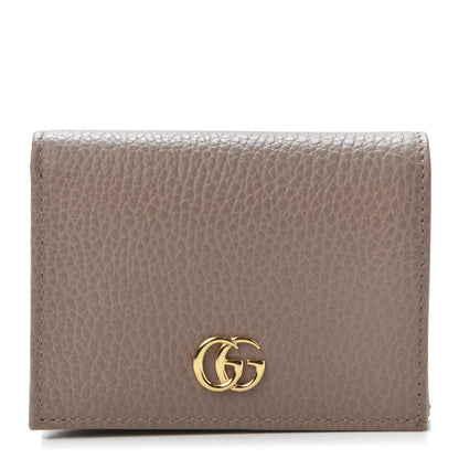 Gucci Pebbled Calfskin GG Marmont Card Case Porcelain Rose 1 of 8