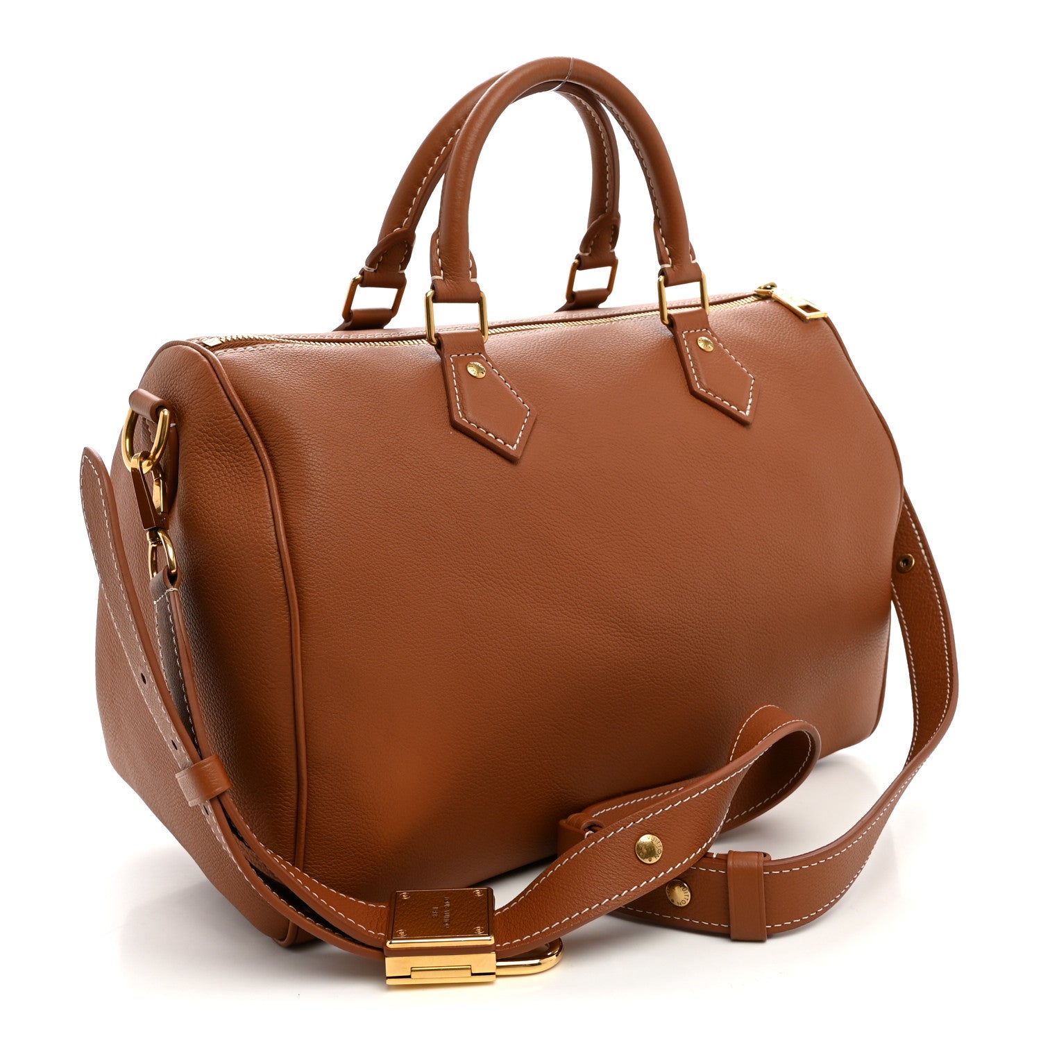 Louis Vuitton Grained Calfskin Low Key Speedy 30 Cognac 2 of 8