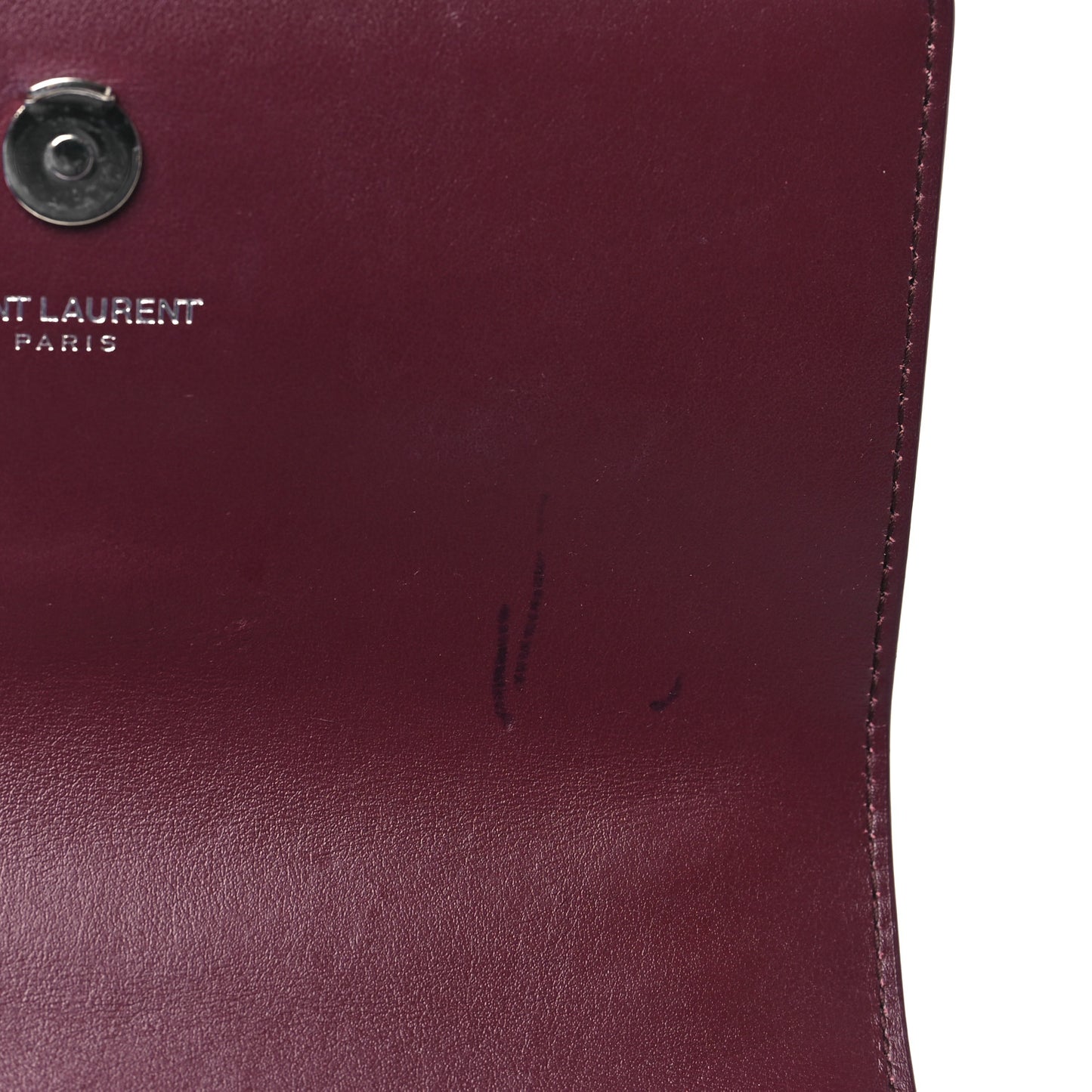 Calfskin Crocodile Embossed Monogram Sunset Chain Wallet Rouge Legion