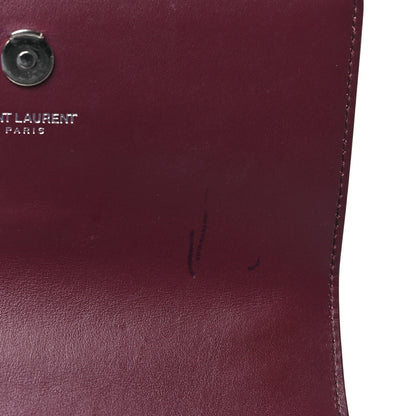 Saint Laurent Calfskin Crocodile Embossed Monogram Sunset Chain Wallet Rouge Legion 11 of 12