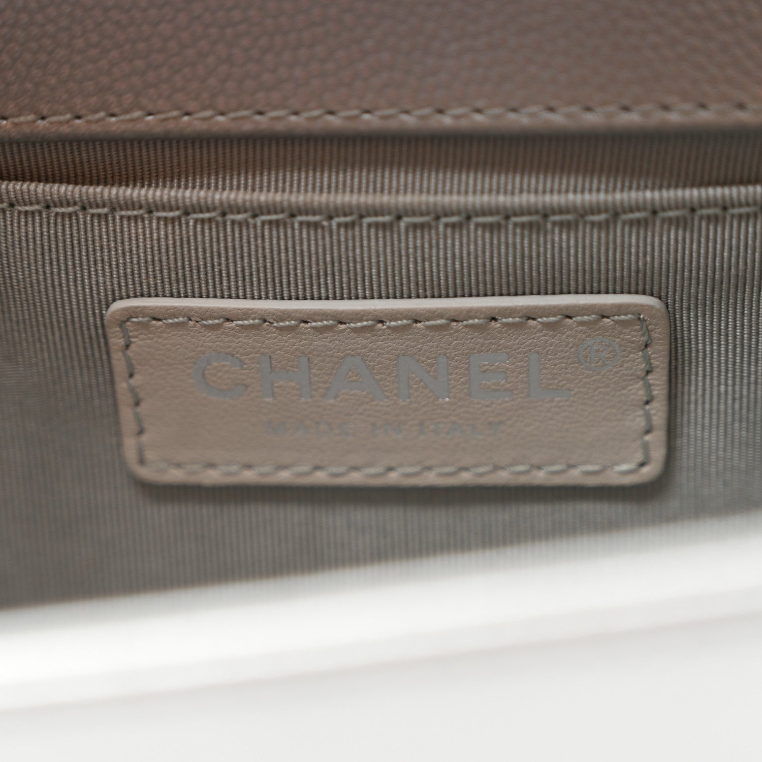 Chanel Metallic Caviar Chevron Quilted Medium Boy Flap Silver 6 of 10
