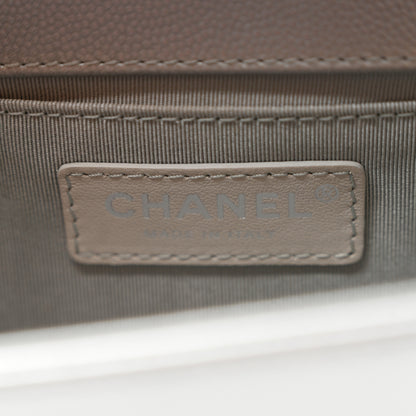 Chanel Metallic Caviar Chevron Quilted Medium Boy Flap Silver 6 of 10