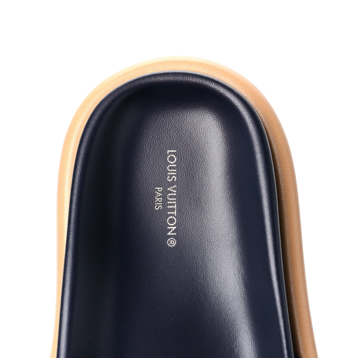 Nylon Monogram Womens Pool Pillow Comfort Mules 38 Navy Blue