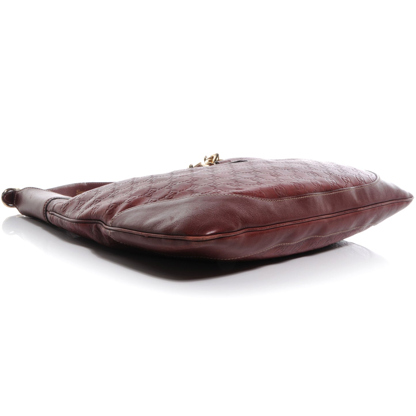 Guccissima Large Jackie O Bouvier Hobo Dark Red