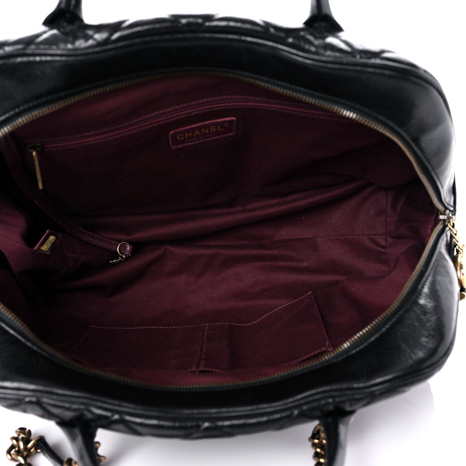 Chanel Glazed Calfskin Castle Rock Bowling Bag Black 4 of 19