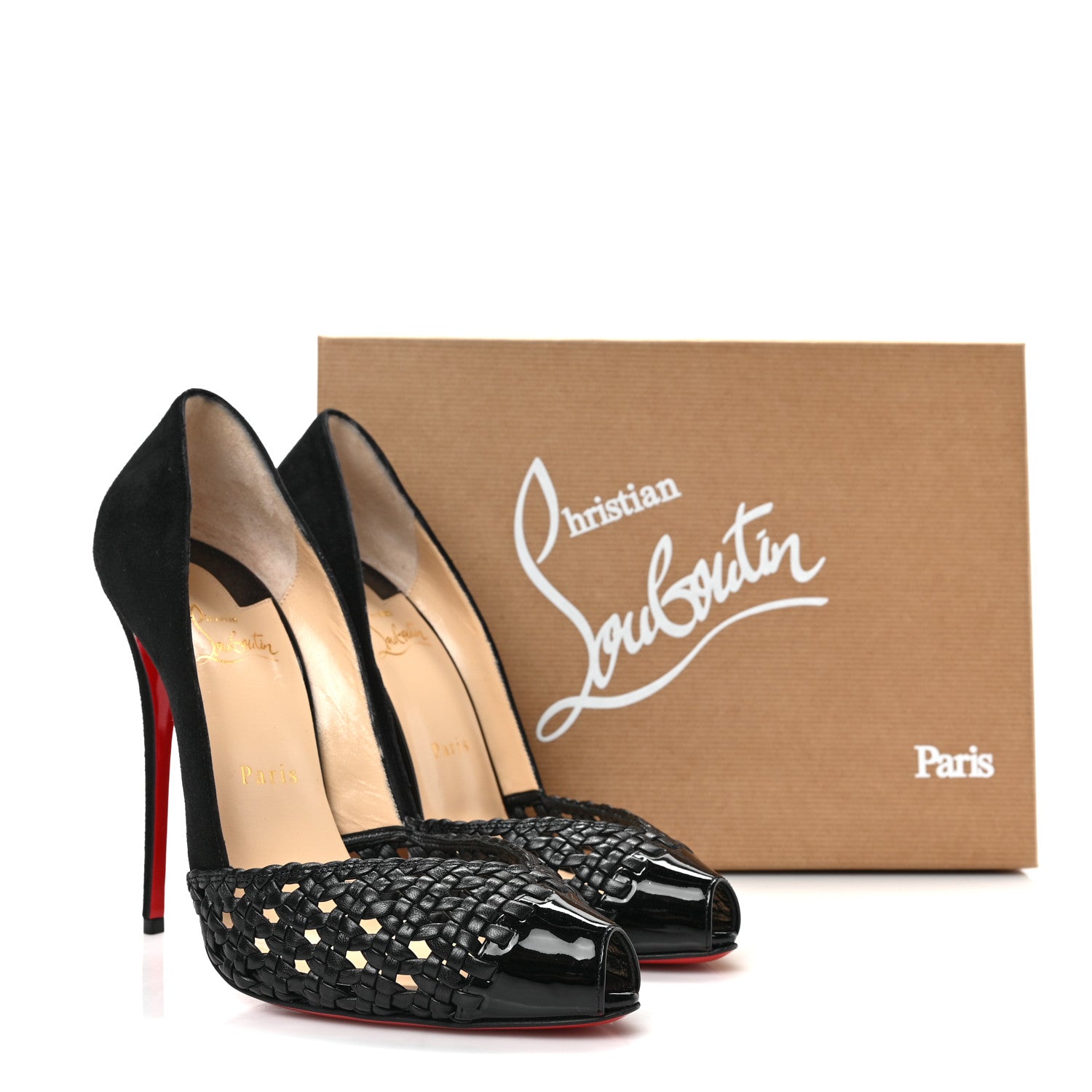 Christian Louboutin Patent Kid Suede Altressa 120 Pumps 39.5 Black 8 of 8