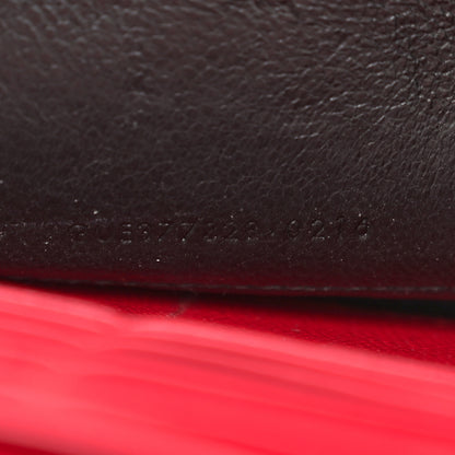 Saint Laurent Grain De Poudre Matelasse Chevron Monogram Chain Wallet Red 8 of 13