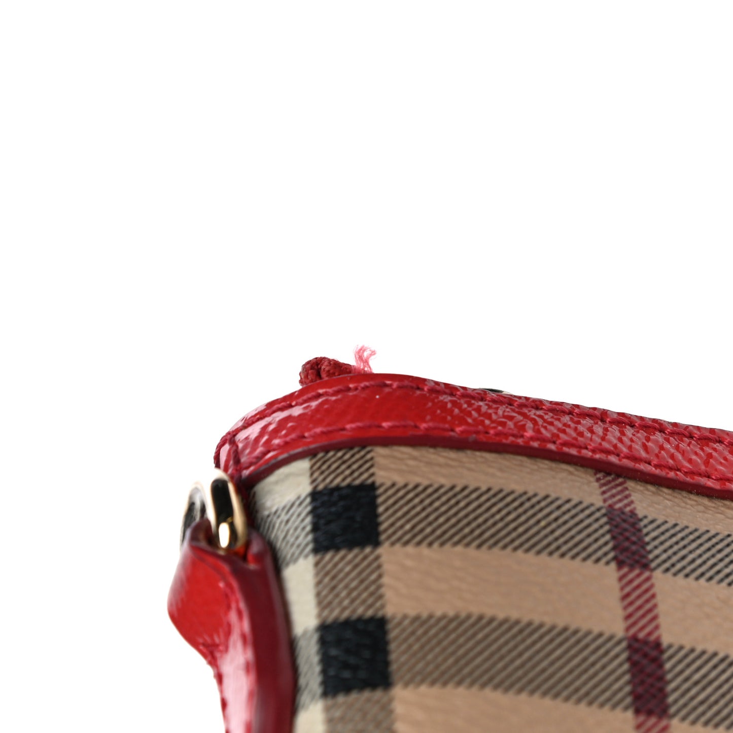 Haymarket Check Small Peyton Crossbody Clutch Bag Coral Red