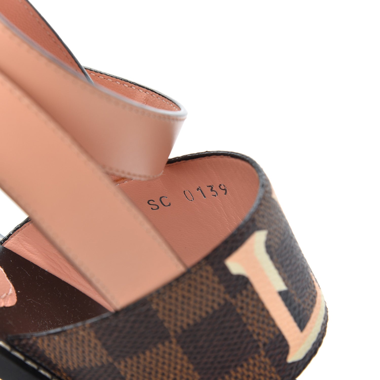 Louis Vuitton Calfskin Damier Ebene Passenger Flat Sandals 36 Venus Pink 8 of 14