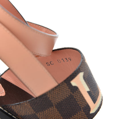 Louis Vuitton Calfskin Damier Ebene Passenger Flat Sandals 36 Venus Pink 8 of 14