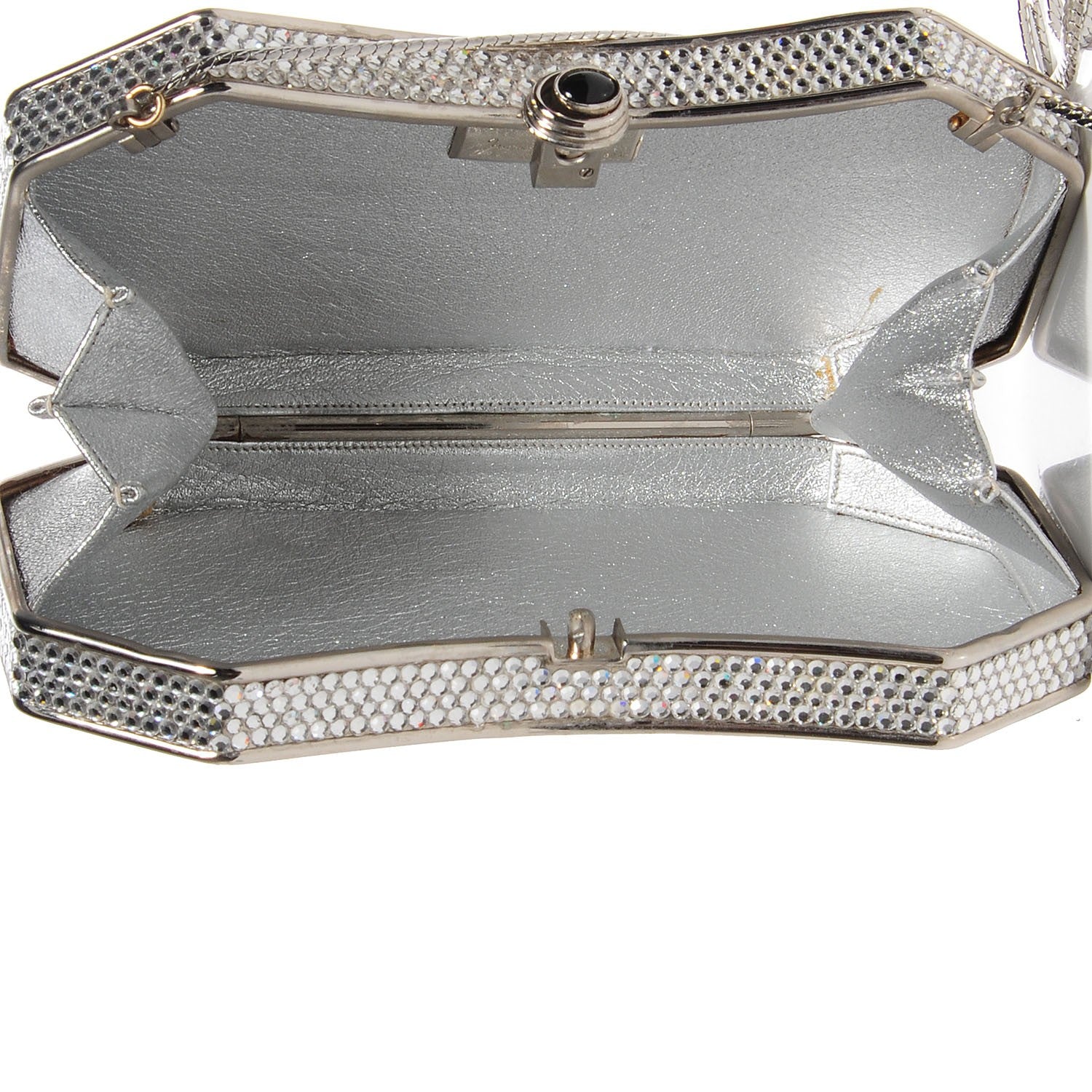 Judith Leiber Crystal Minaudière Clutch Silver 7 of 7