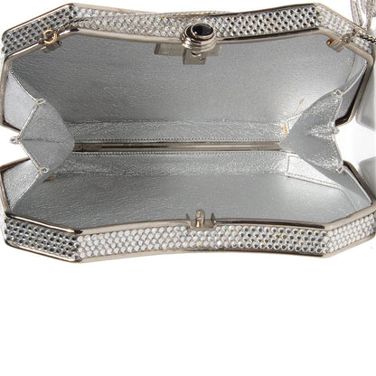 Judith Leiber Crystal Minaudière Clutch Silver 7 of 7