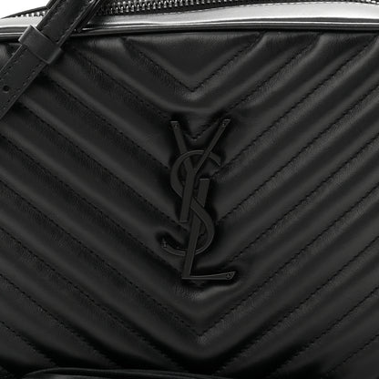 Saint Laurent Calfskin Matelasse Monogram Monochrome Lou Camera Bag Black 8 of 11