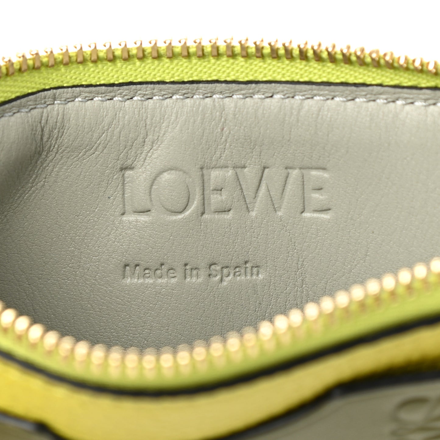 Soft Grained Calfskin Coin Card Holder Lime Yellow Avocado