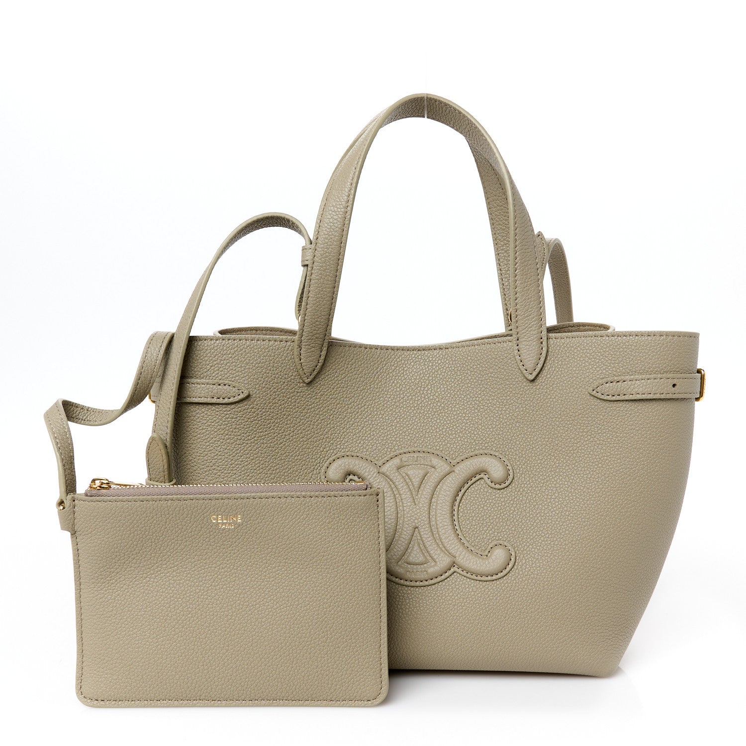 Celine Grained Calfskin Triomphe Mini Cabas Anais Modern Taupe 3 of 12