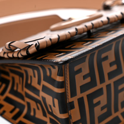 Fendi Vitello Century F is Fendi Whipstitch Threads FF Embossed Kan I Shoulder Bag Tobacco Orzo 7 of 12