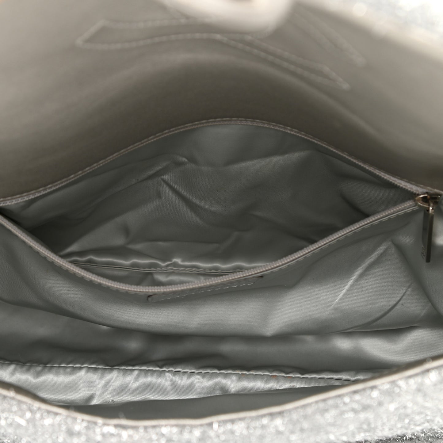 Lurex Knit Large Pluto Glitter Flap Silver