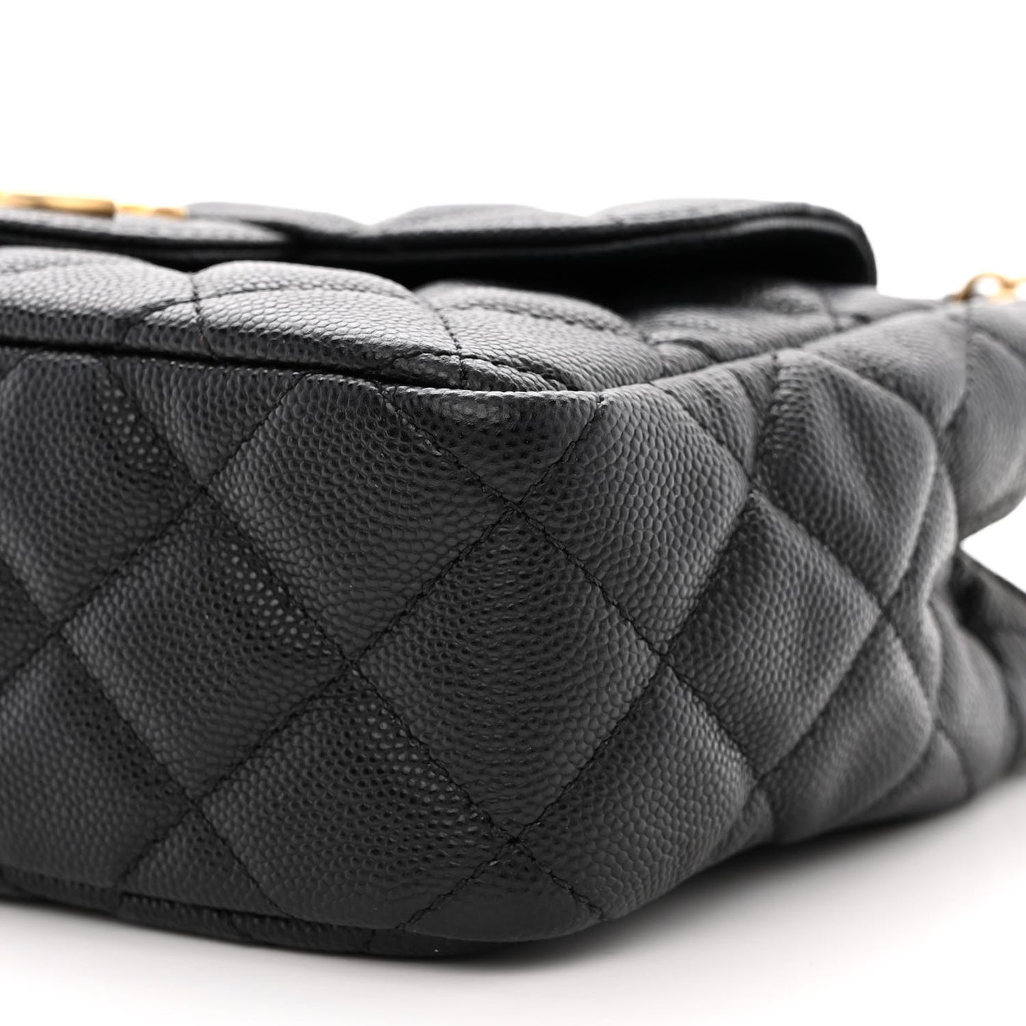 Caviar Quilted Small Wavy CC Hobo Black