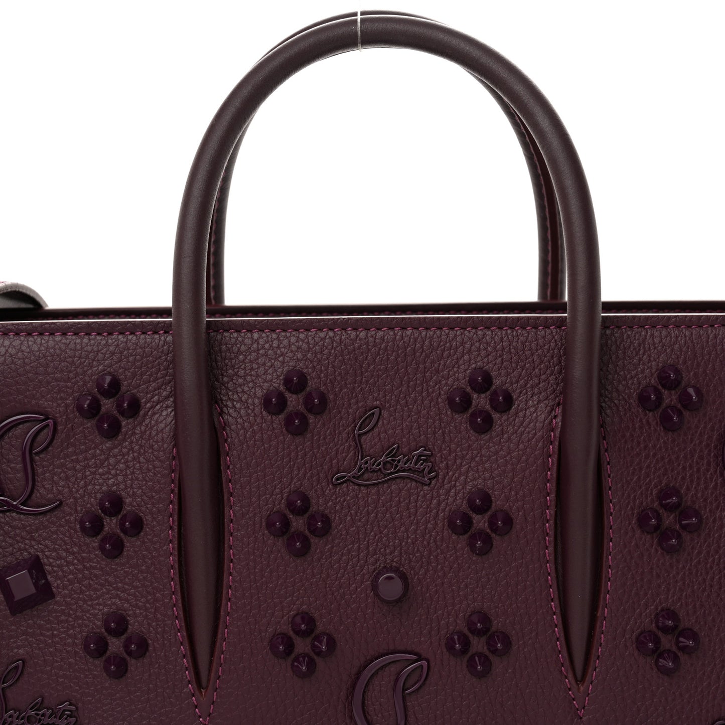 Calfskin Spikes Loubinthesky Paloma Baguette Merlot
