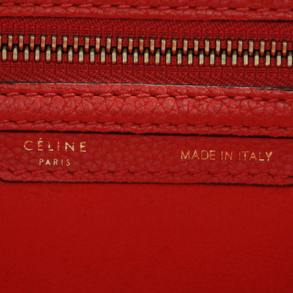 Celine Drummed Calfskin Mini Luggage Coquelicot 6 of 6