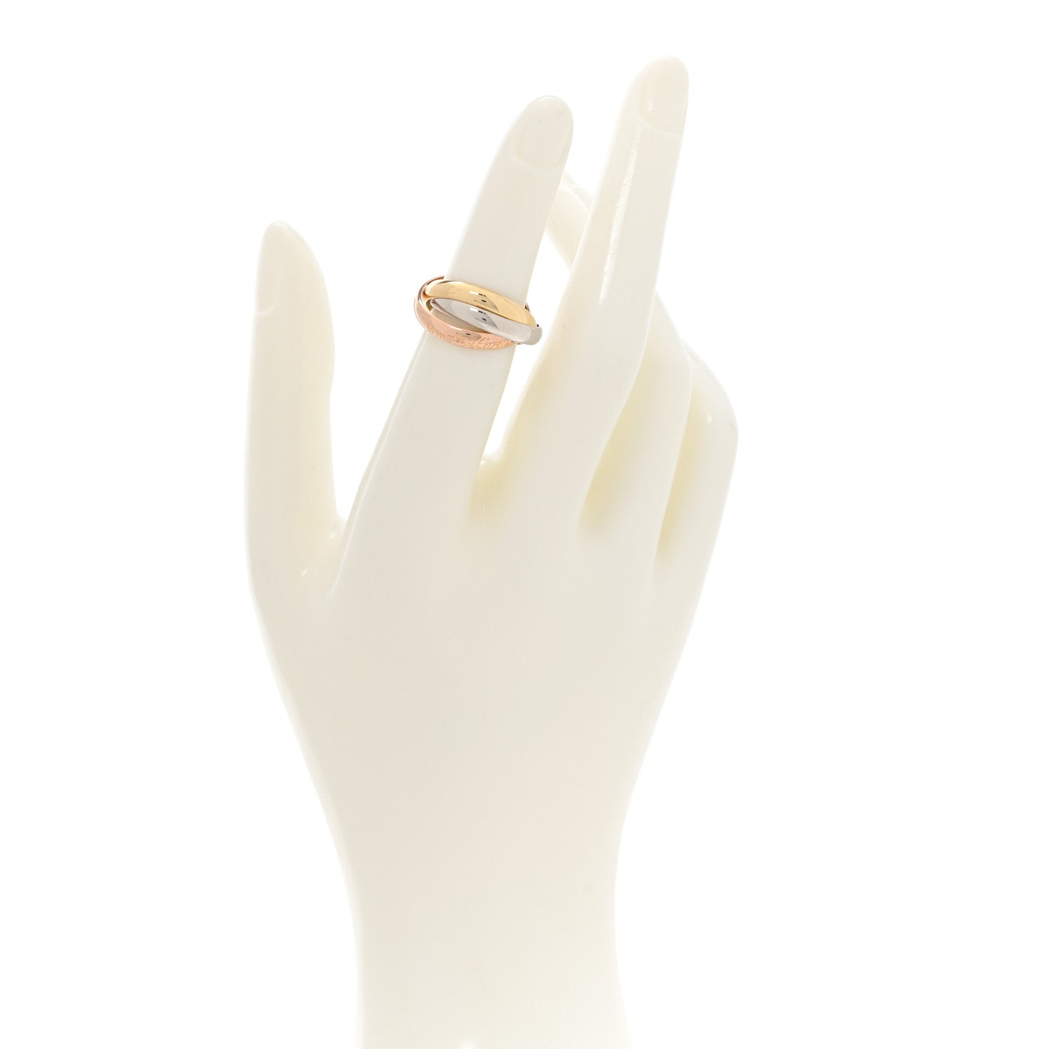 Cartier 18K Pink Yellow White Gold Classic Les Must De Cartier Trinity Ring 52 6 2 of 4