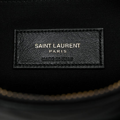 Saint Laurent Calfskin Matelasse Chevron Monogram A5 Wristlet Black 6 of 7
