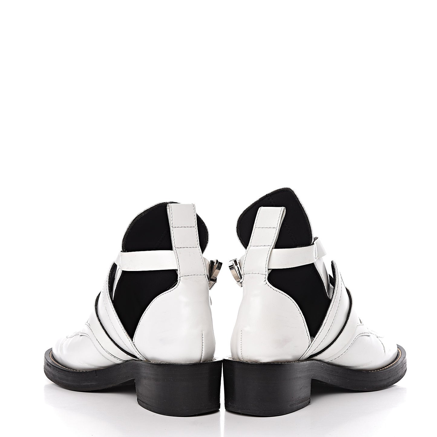 Brushed Calfskin Ceinture Ankle Boots 39 White
