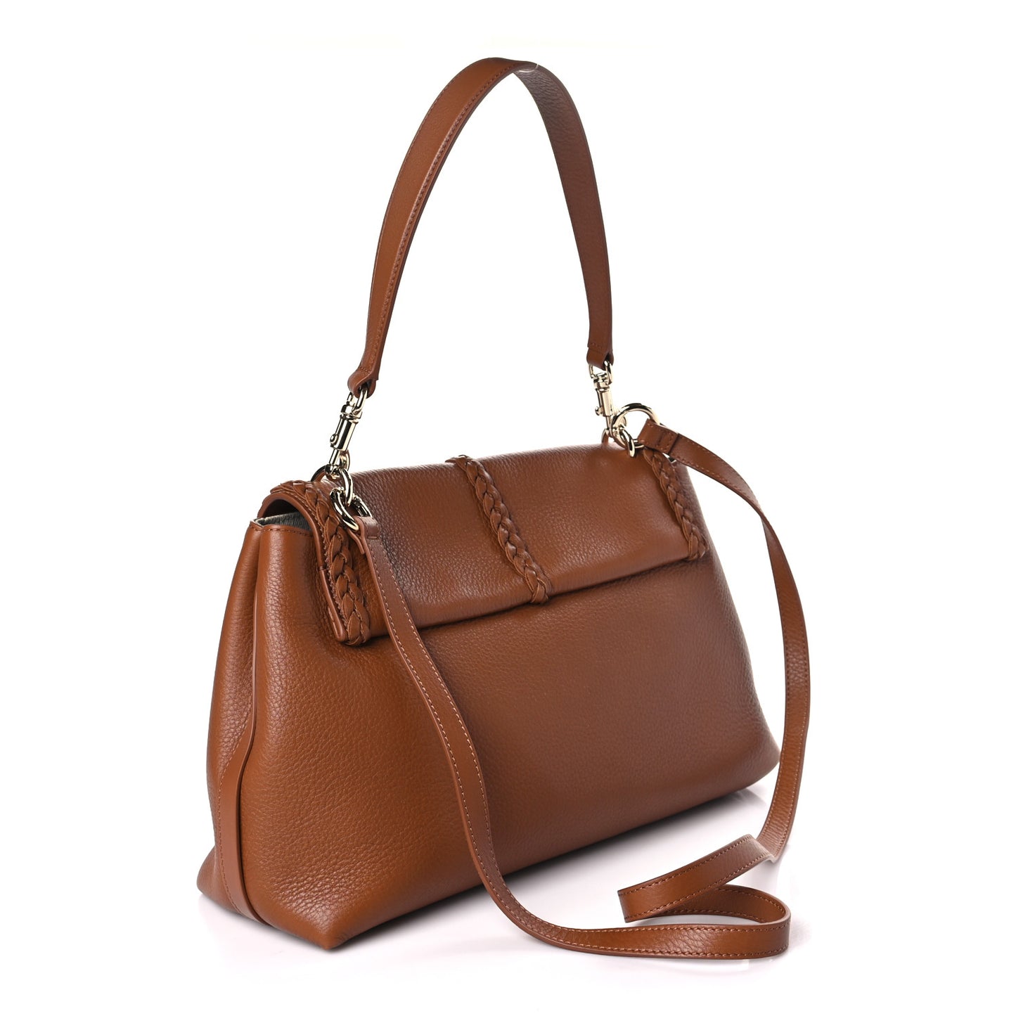 Grained Calfskin Medium Penelope Shoulder Bag Caramel
