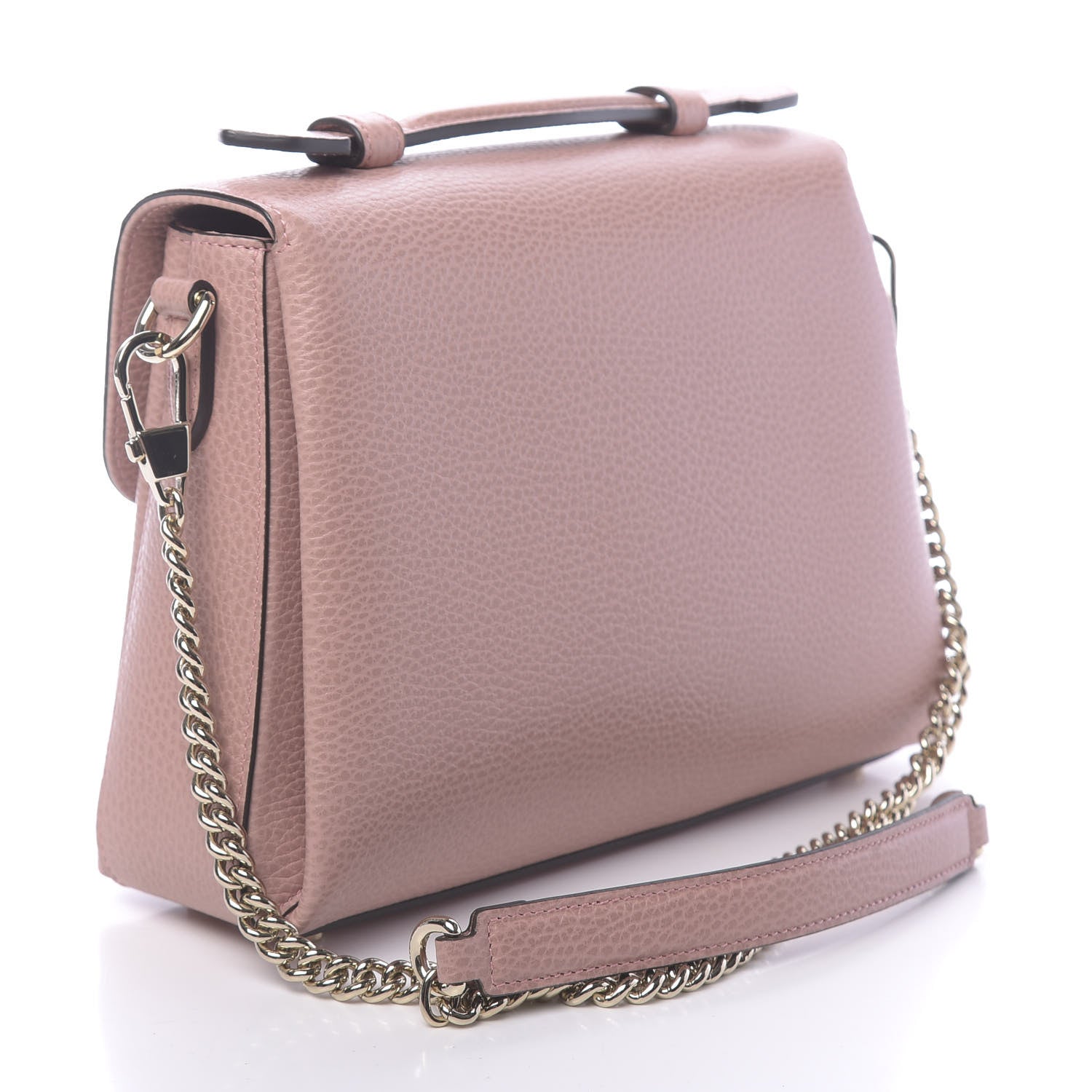 Gucci Dollar Calfskin Interlocking G Top Handle Shoulder Bag Soft Pink 3 of 10