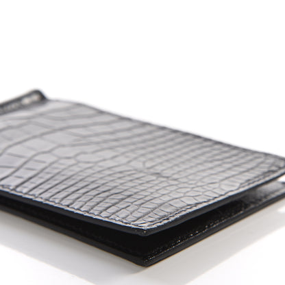 Hermes Shiny Alligator Poke Jungle Wallet Black 6 of 8