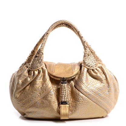 Fendi Nappa Nuvolata Bimetal Spy Oro Argento 1 of 9