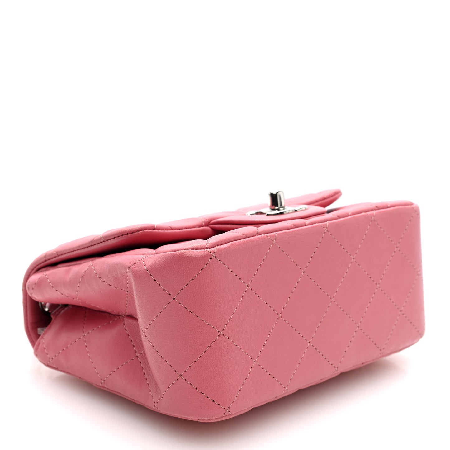 Lambskin Quilted Mini Square Flap Pink