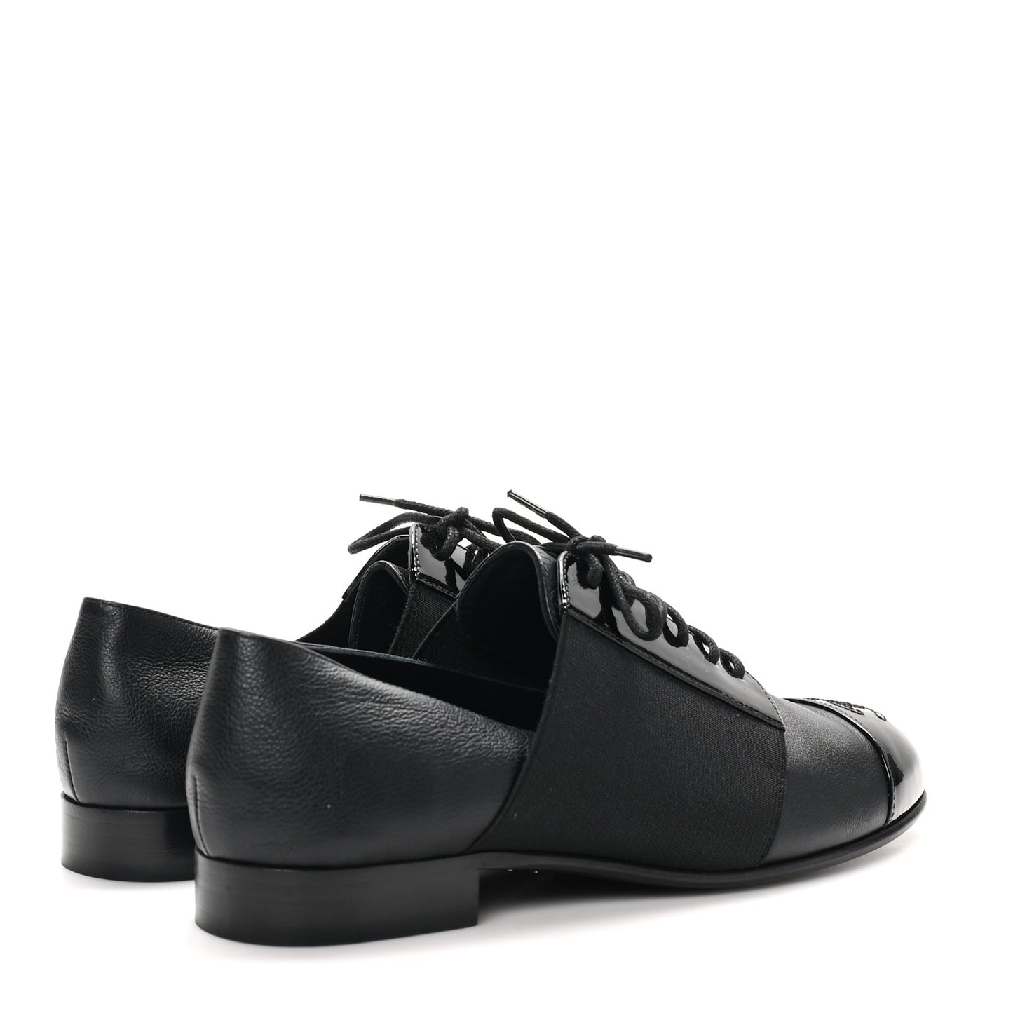 Goatskin Patent Womens CC Cap Toe Lace Up Oxfords 36.5 Black
