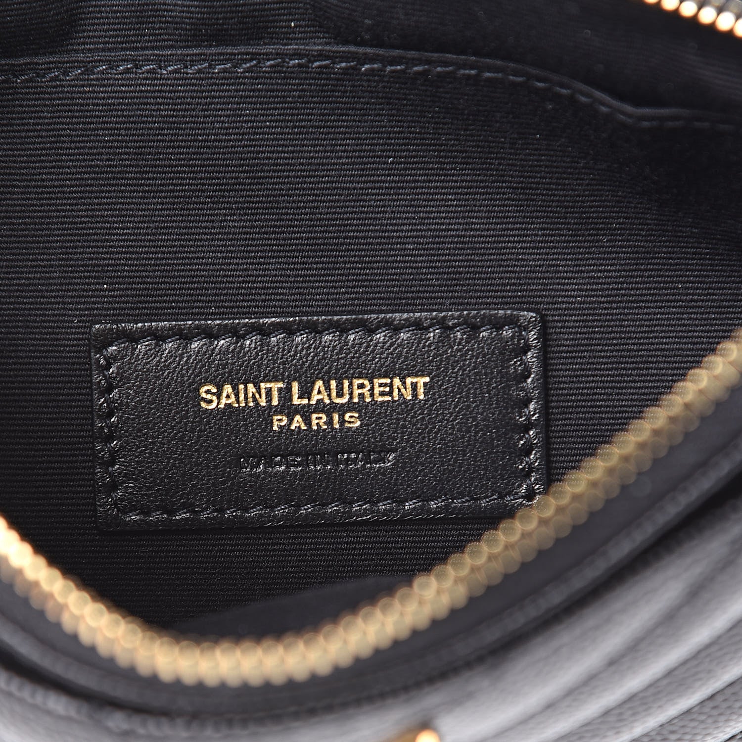 Saint Laurent Grain De Poudre Chevron Monogram Bill Pouch Black 6 of 8