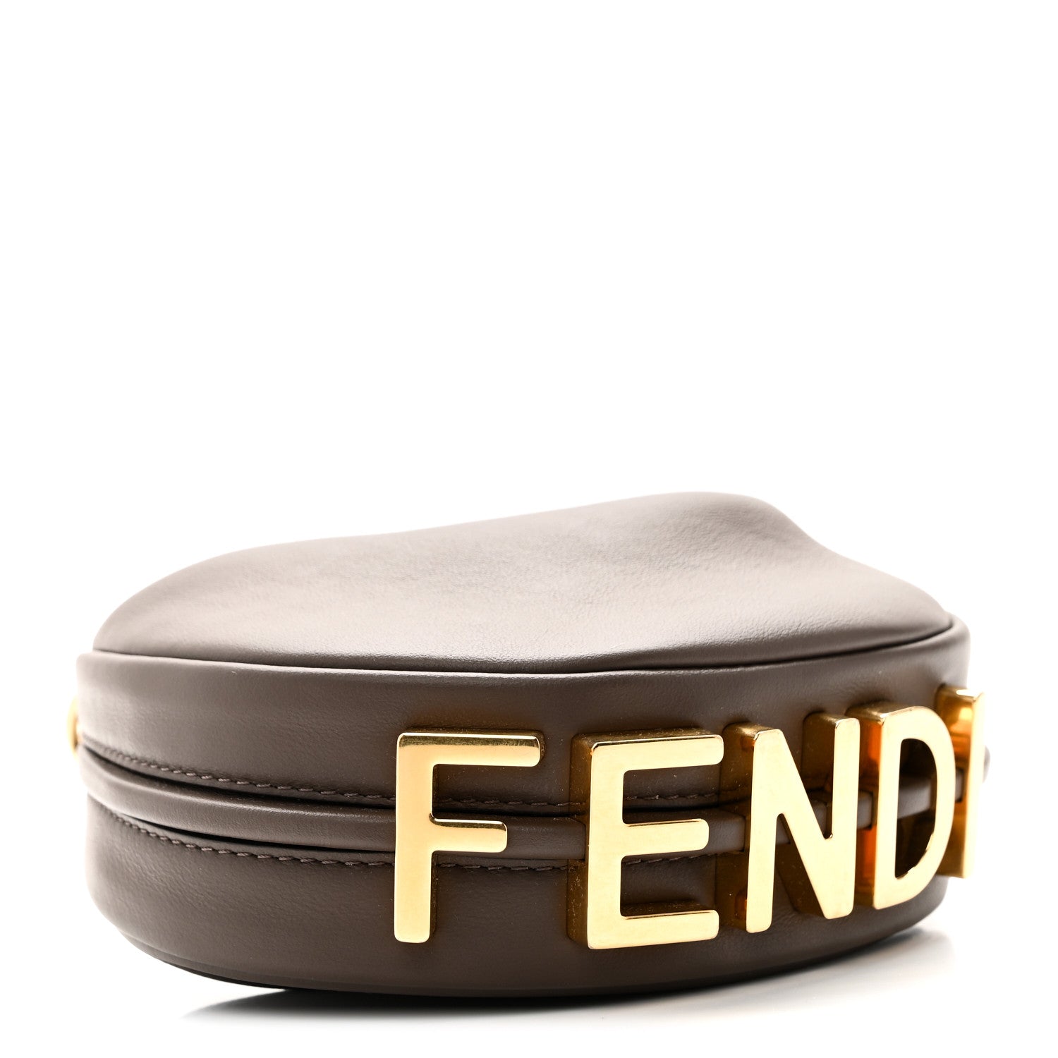 Fendi Vitello Grace New Matte Nano Fendigraphy Hobo Charm Dark Coffee 9 of 10