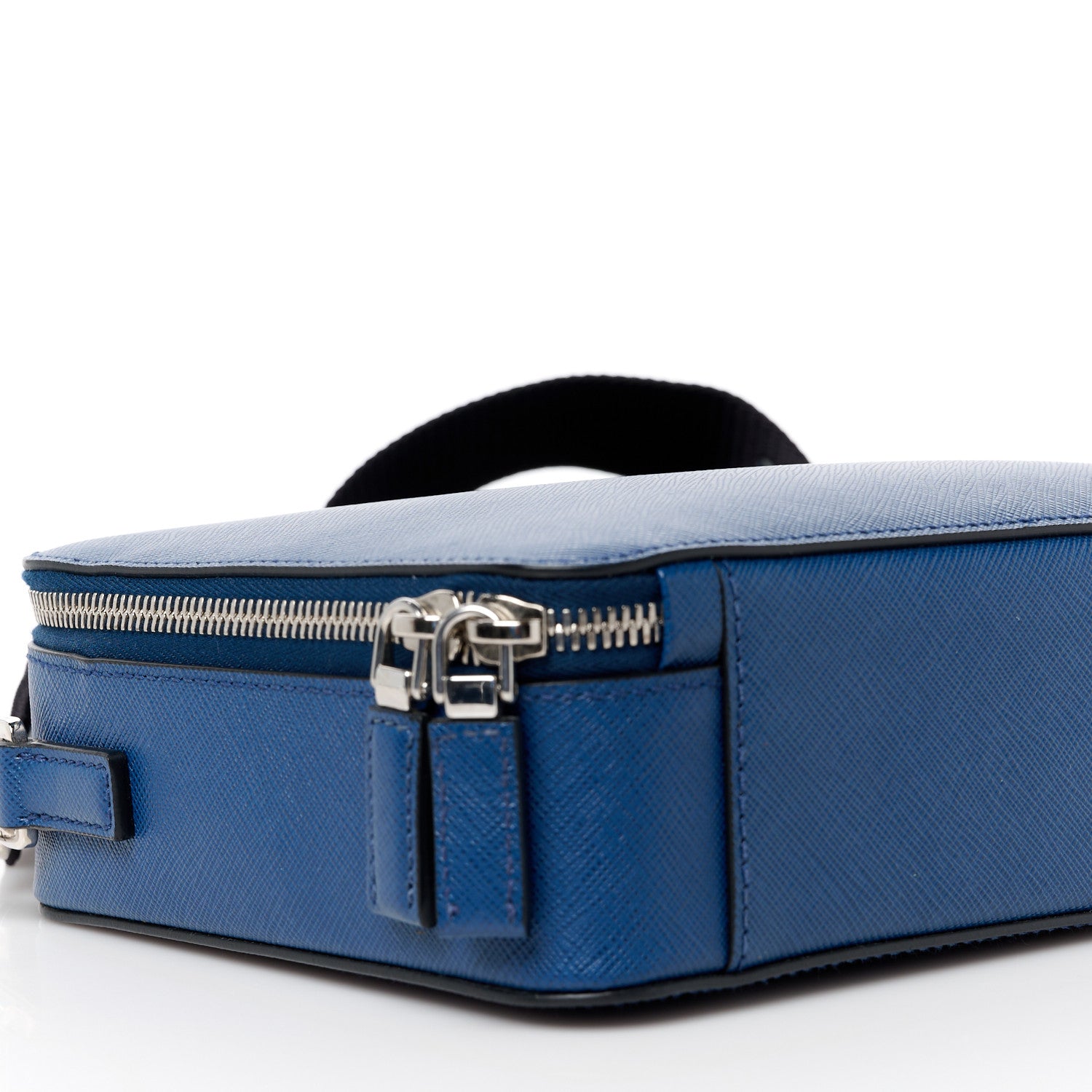 Prada Saffiano Travel Medium Brique Crossbody Bag Bluette 9 of 10