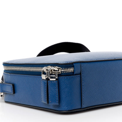 Prada Saffiano Travel Medium Brique Crossbody Bag Bluette 9 of 10