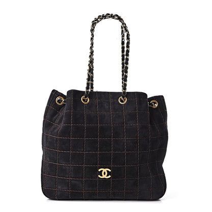 Chanel Suede Stitched Shoulder Bag Black 1 of 11