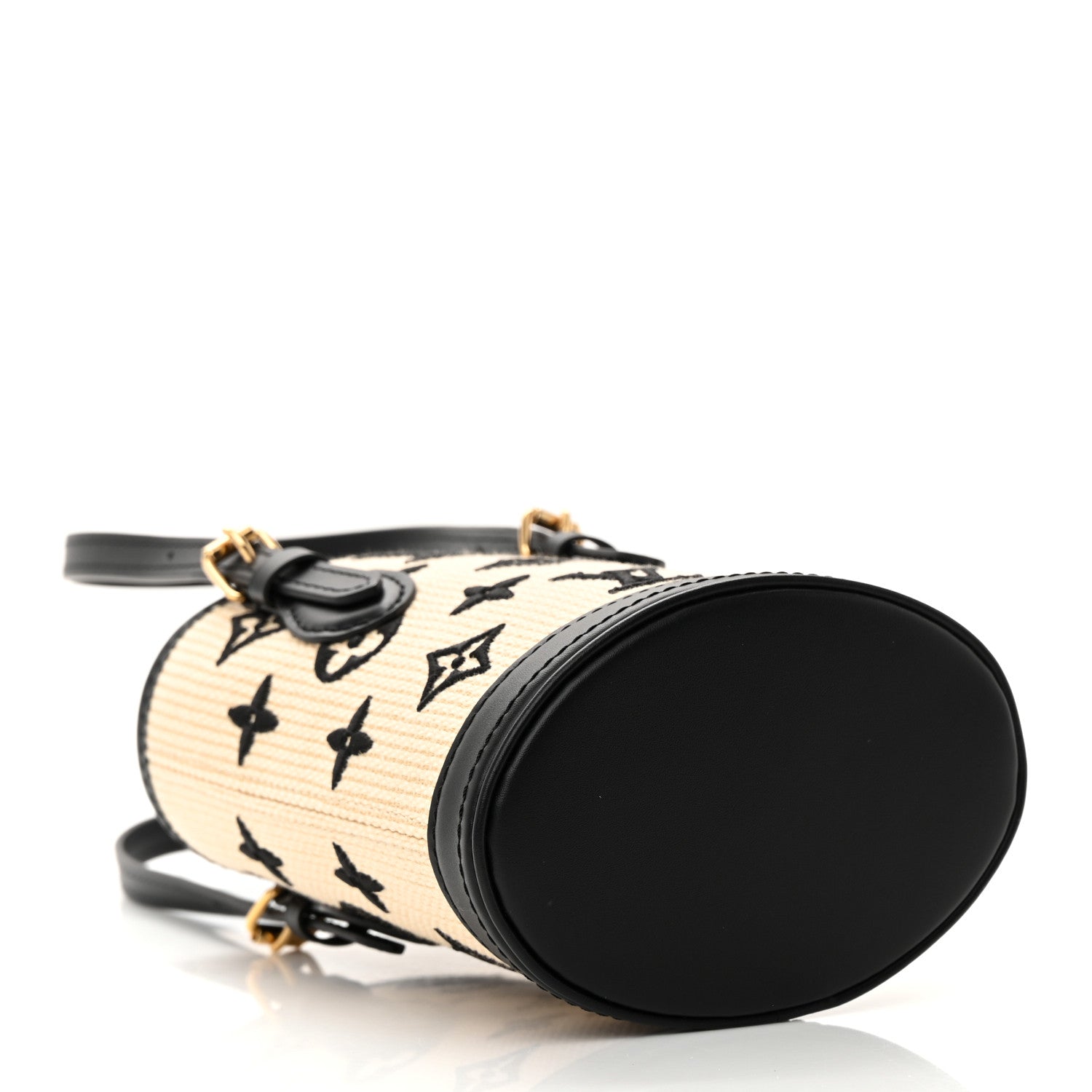 Louis Vuitton Cotton Calfskin Monogram Nano Bucket Bag Black 5 of 11