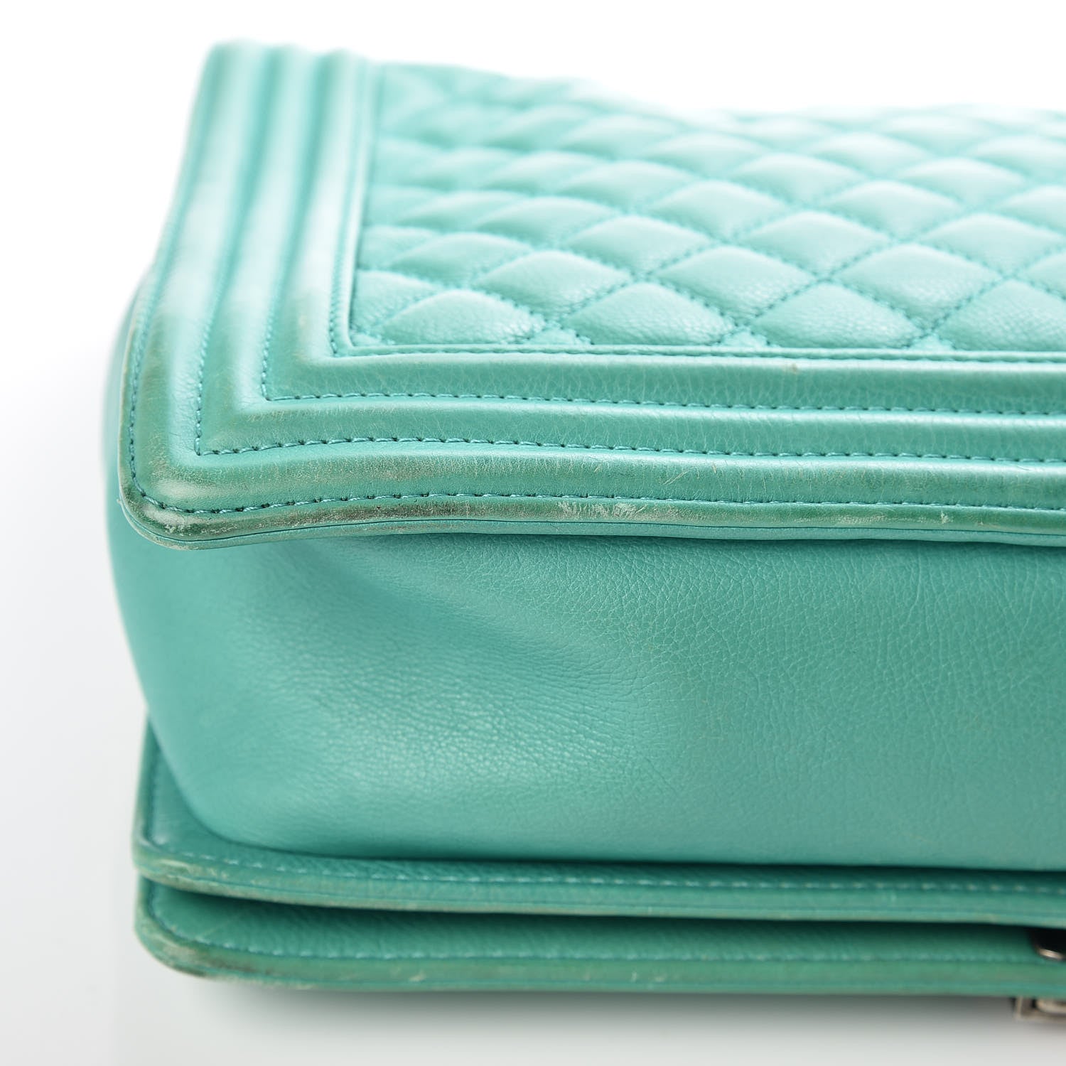 Chanel Calfskin Quilted Large Boy Flap Green 18 of 23