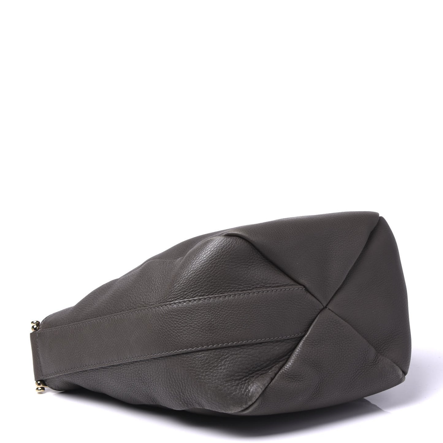 Pebbled Calfskin Shoulder Bag Grey
