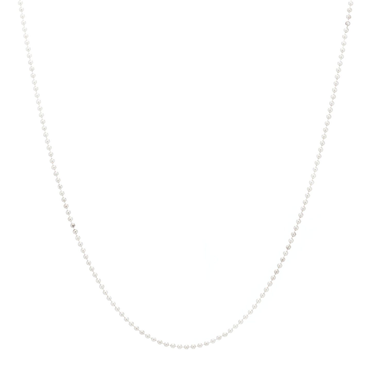 Sterling Silver 1.2mm Bead Chain Necklace 18"